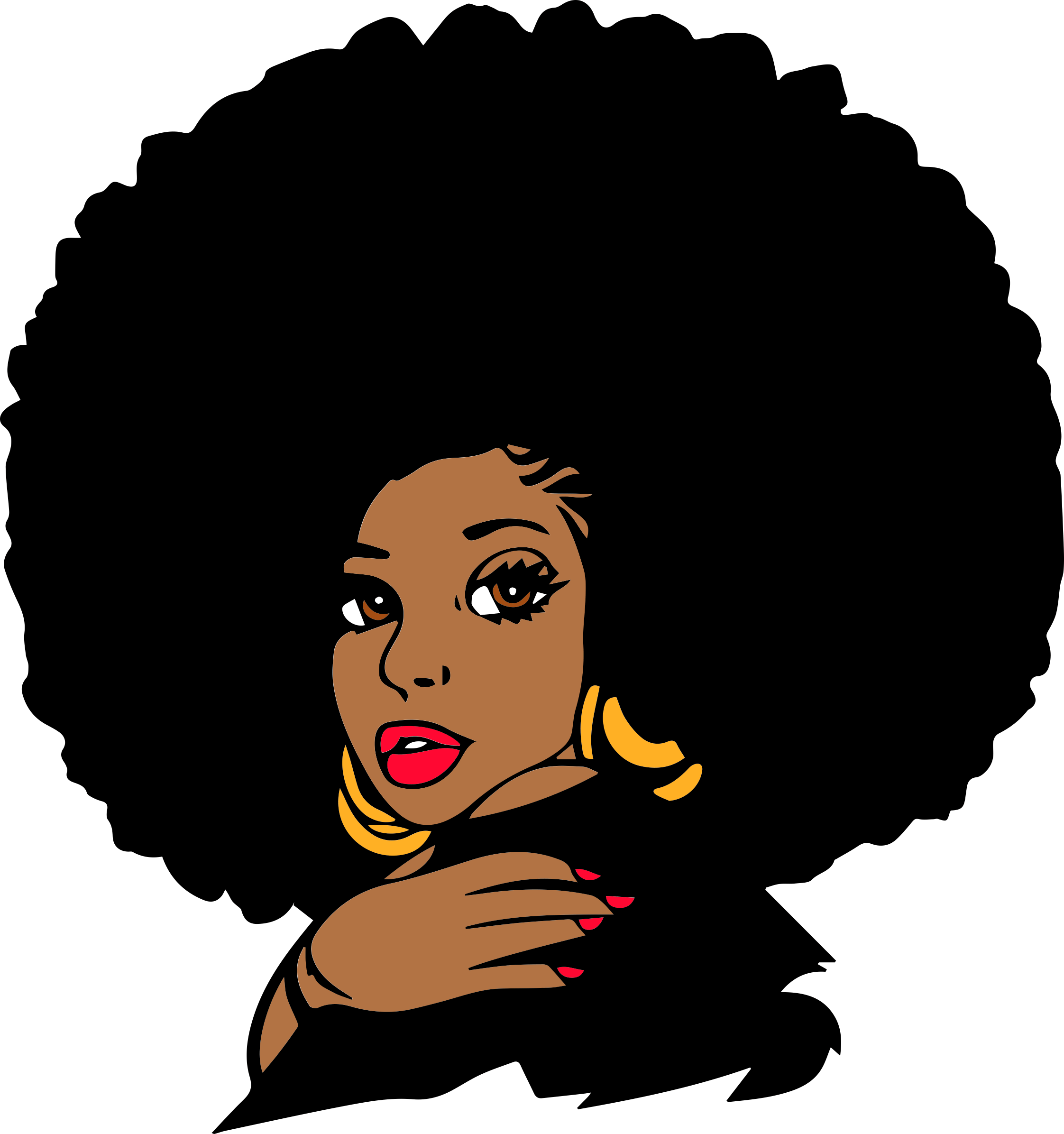 Afro Women 14 Silhouette Svg Vector Free Vectors